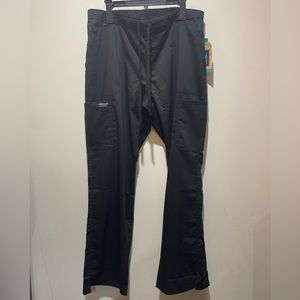 Cherokee Women’s Scrub Pants Size Large NWT Solid Black Drawstring Pockets